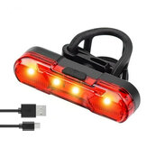 Luz trasera recargable USB para bicicleta, luz trasera de advertencia de seguridad para casco y mochila de ciclismo