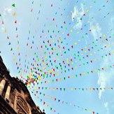 80m Üçgen Muhtelif Renkli Afiş Bayraklar String Banner Buntings Doğum Günü Dekoru