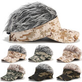 Wig Hair Camouflage Cap Casual Golf Baseball Cap Street Popular Unisex Funny Wig Hat Novelty Hat Outdoor Camping Travel
