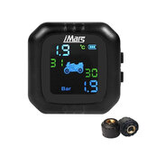 iMars impermeável LCD motocicleta TPMS sistema monitor de pressão dos pneus com 2 externos Sensor