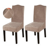 2 Stück Samt Stretch Stuhlhussen Abnehmbare Gepolstert Stuhl Schutzhülle Super Weich Stuhlbezug für Esszimmer Hochzeit Party Küche Stuhl