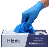Hizek 100Pcs Gants jetables en nitrile sans poudre et sans latex, gants industriels doux pour le travail et le nettoyage