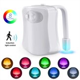 Gece ışığı WC Tuvalet ışığı PIR Sensörü Tuvalet Koltuk Gece Işıkları Akıllı Hareket Sensörü Banyo LED 8 Renkli Otomatik Arka Aydınlatma