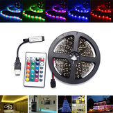 0.5/1/2/3/4M SMD3528 Non-Waterproof RGB LED Strip Light TV Backlilghting Lamp + USB Remote DC5V