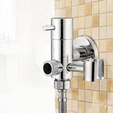 Brass Water Knockout Trap Three Way Angle Valve Water Tap Bathroom Shower Bidet Spray
