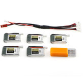 5PCS Eachine E010S 3.7V 240mAh 45C Batterie Chargeur USB Kit Mis à Jour RC Quadcopter Pièces de Rechange