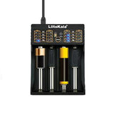 Liitokala Lii-402 Micro USB DC 5V 4Slots 18650/26650/16340/14500 Bateria Carregador