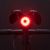 ROCKBROS Luz traseira de bicicleta com sensor de freio, 100LM, 7 modos, recarregável via USB, lâmpada de advertência de segurança