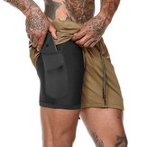Pantalones cortos de running de verano para hombres 2 en 1, pantalones cortos deportivos de jogging, pantalones cortos de gimnasia para hombres, pantalones cortos deportivos de secado rápido para entrenamiento físico.