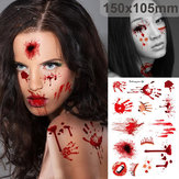 Fontes do dia das bruxas sarna sangrenta terror maquiagem de zumbi tatuagens ferida etiqueta sangrenta assustador