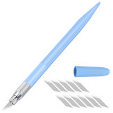1 Gebrauchsmesser mit 12 Klingen Papierschneider Gravur-Stift Gravur-Messer DIY Reparaturwerkzeuge Handwerkzeug Schnitz-Geschenk Schreibwaren-Kunstbedarf