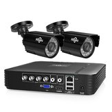 Hiseeu HD 4CH 1080N 5 in 1 AHD DVRキット CCTVシステム 2台の720P AHD防水IRカメラ P2Pセキュリティ監視セット