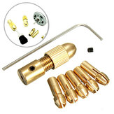 Conjunto de brocas elétricas pequenas Drillpro de 8 peças de 0,5-3mm com mandril de micro perfuração e chave Allen.
