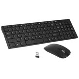 Conjunto de teclado y ratón inalámbricos de 2,4 GHz y 101 teclas ultra delgado y ratón de 1000DPI con cubierta de teclado