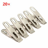 20Pcs Stainless Steel Clips Tent  Windproof Securing Hook Buckle 