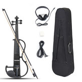 Violon électrique en bois de tilleul de taille 4/4 avec corde en alliage, casque et étui pour débutant violoniste