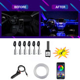 6IN1 8M RGB LED Atmosphere Car Interior Ambient Light Fiber Optic Strips Light by App Control Neon LED Auto Decorative Lamp