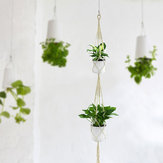 Doppelschichtiger handgemachter Baumwollblumentopf-Hängekorb mit Aufhängeseilen zur Gartendekoration und Heimbereicherung