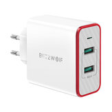 BlitzWolf® BW-PL3 36W Dual QC3.0 USB Wall Charger Fast Charging EU Plug Adapter For iPhone 12 12 Mini 12 Pro Max SE 2020 For Samsung Galaxy Note 20 Huawei P40 Xiaomi Mi10