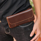 Men EDC Genuine Leather Retro Multitool Solid Waist Belt Bag Wallet Waist Packs
