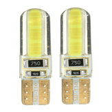 T10 W5W COB LED autó oldalsó ékjelző lámpák Canbus hibamentes licenc izzó lágy gél 2W fehér 2db 