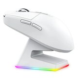 Mouse de jogos macro com base de carregamento magnético e conexão Tri-Mode RGB PixArt PAW3395 do Mouse Bluetooth Shark X6 de ataque
