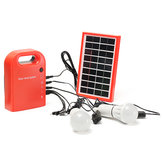Portable Large Capacity Solar Power Bank Home System Panel with 2 LED Bulbs for Camping Light Emergency 