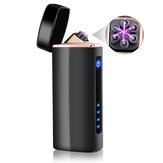 Portable Electric Lighter USB Rechargeable Lighter with Arc Points Power Indicator Anti-Wind