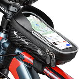WEST BIKING 6-Zoll-Fahrradrahmentasche Wasserdichte Fahrrad-Handyhalterung mit Sonnenblende Touchscreen-Oberrohr-Lenker-Tasche