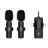 Microfono Lavalier Wireless M18 3 in 1 Intelligent Noise-Reducing per Telefono, Fotocamera SLR, PC, Laptop con jack IOS/Type-C/3.5mm