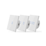 SONOFF® T0 EU/US/UK AC 100-240V 1/2/3 Gang TX Serie WIFI Wand Schalter Smart Wandschalter Touch Lichtschalter für Smart Home Funktioniert mit Alexa Google Home