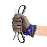 Safety Cut Proof Stab Resistant Stainless Steel Metal Mesh Butcher Glove Blue