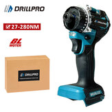 Drillpro 20+1 ブラシレス パワーインパクトドライバー 1000W トルク デュアルスピード対応 Mak 18Vバッテリーと互換性があり スチールや木工具に最適