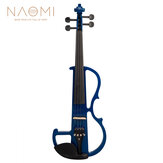 Naomi Violin Full Size 4/4 Solid Wood Electric Violin Basswood Body Ebony Fingerboard Pegs with Ebony Ebony Accessories