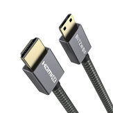 كابل BlitzWolf® BW-HDC4 4K 18Gbps Mini HDMI إلى HDMI بطول 1.2 متر بميزة HDMI 2.0 4K*2K@60H 18Gbps وتغليف مضفر من PP وسلك نحاسي مقرمش بطول 1.2 متر