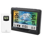 FanJu Indoor Outdoor Wireless Weather Station Thermometer Hygrometer Forecast Air Pressure Time Display Digital Watch Alarm Clock Wireless Sensor Barometer