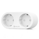 DIGOO DG-SP202 3720W Dual UE Plug Smart WIFI Tomada Monitor de energia controlável individual Controle Remoto Timing Smart Home Outlet