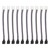 10 stuks 4 Pin 10MM Connector Wire Female Cable voor SMD3528/5050 niet-waterdichte RGB LED Strip Light