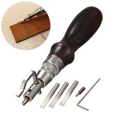Kit de herramientas para trabajos de cuero: perforación, tallado, costura, surcador de silla