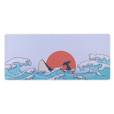 Coral Sea / Ukiyo-E Tappetino per mouse messenger rosso / scuro Tappetino per tastiera grande Tappetino antiscivolo da tavolo per ufficio in casa