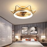 AC 220V Ventilador de techo LED moderno minimalista con luz decorativa de cristal, control remoto, lámpara de ventilador para dormitorio