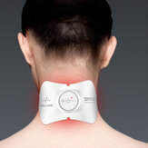 IPRee® EMS Masajeador eléctrico de cuello multifunción 3 modos 15 engranajes ajustables Mini pegatinas de masaje portátiles Instrumento de fisioterapia de vértebras cervicales