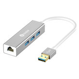 Biaze ZH17 Aluminiumlegierung USB 3.0 bis 3-Port USB 3.0 + Gigabit RJ45 Ethernet Hub mit 1000 Mbps