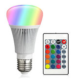 Έξυπνος λαμπτήρας LED E27 10W RGBW Dimmable LED με τηλεχειριστήριο 24Keys AC85-265V