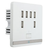 Excellway® 3.4A AC Power Wall Receptacle Socket Plate Charger Outlet Panel with 6 USB Port