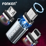 FONKEN Adaptateur magnétique Micro USB/USB-C Câble convertisseur Connecteur 3A Charge rapide pour Samsung Galaxy Note S20 ultra Huawei Mate 40 OnePlus 8 Pro