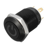 12V 4 Pin 12mm LED Metal Push Button Momentary Power Switch Waterproof