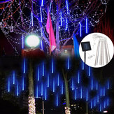 Sonnenbetriebene 30cm 8-Röhren-LED-Meteor-Dusche Regen Garten Baum Draußen Schönes Licht