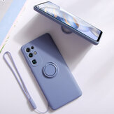 Bakeey for Huawei P40 Pro Case with Lens Protector Ring Holder Dirtproof Anti-Fingerprint Shockproof Liquid Silicone Protective Case