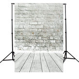 5x7ft White Grey Brick Wandboden Fotografie Hintergrund Hintergrund Fotostudio